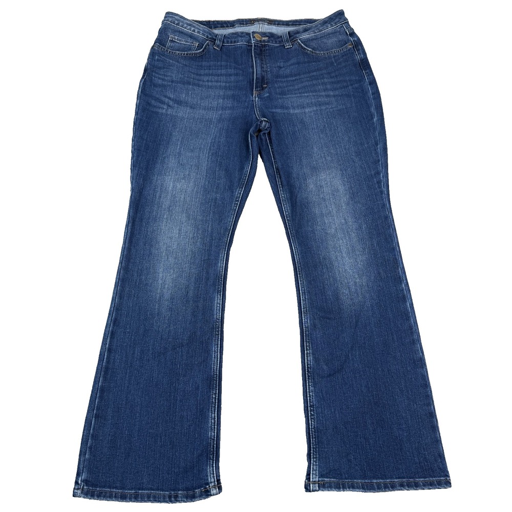 Lee Jeans Womens 14 Short Blue Regular Fit Bootcut Mid Rise Stretch Denim